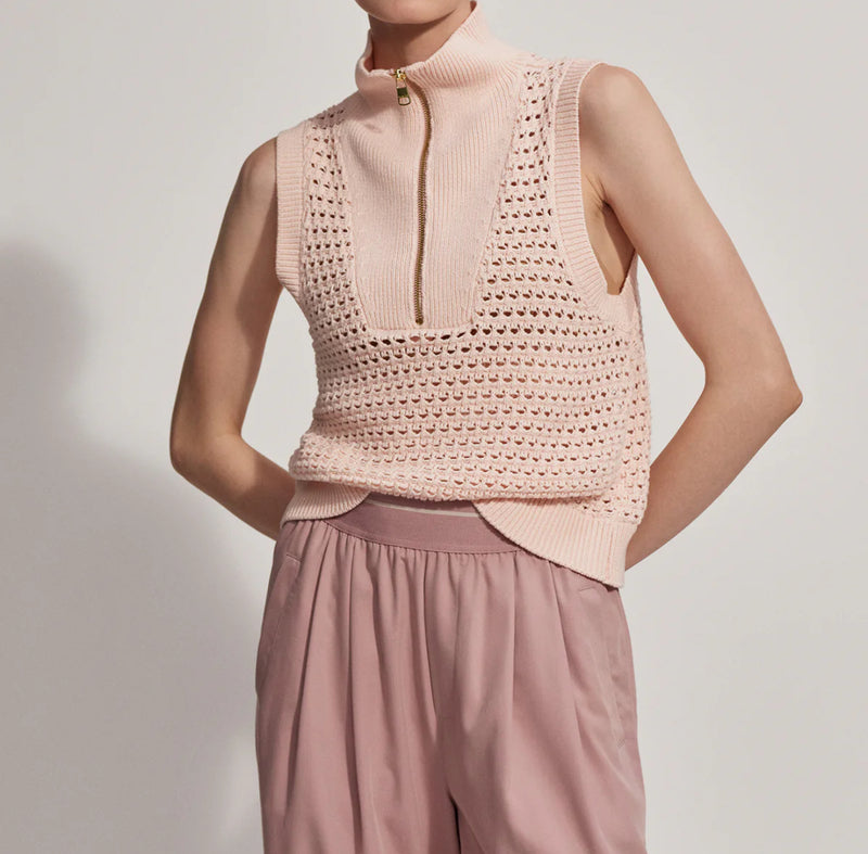 Varley Bains Half-Zip Tank - Silver Peony