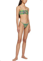 GANNI Seersucker Bikini Bottom - Lagoon