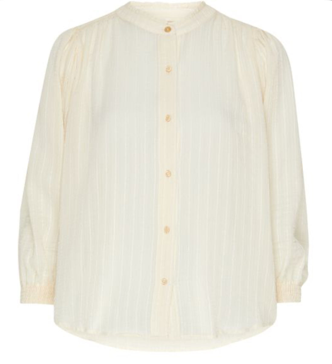 Sessùn Amalia Stripe Jacquard Button-Up Shirt - Fleur De Sel