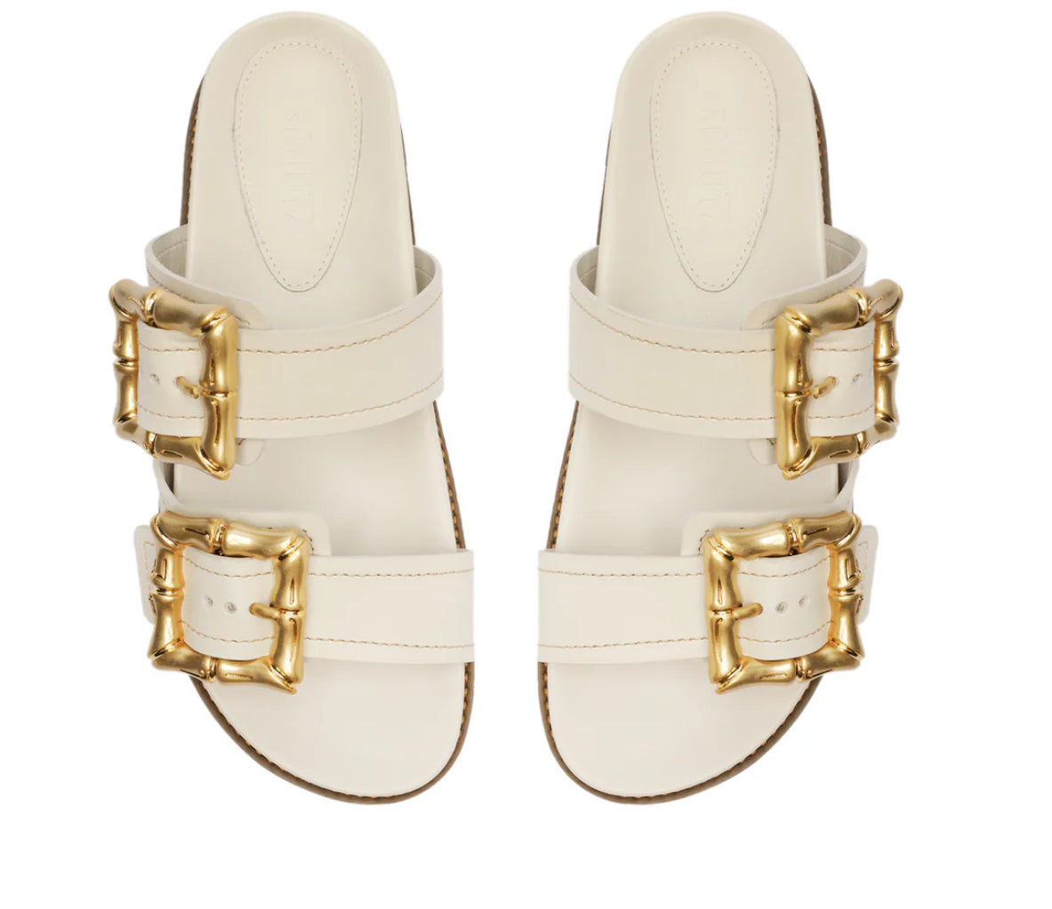 Schutz Enola Sporty Leather Sandal - Pearl