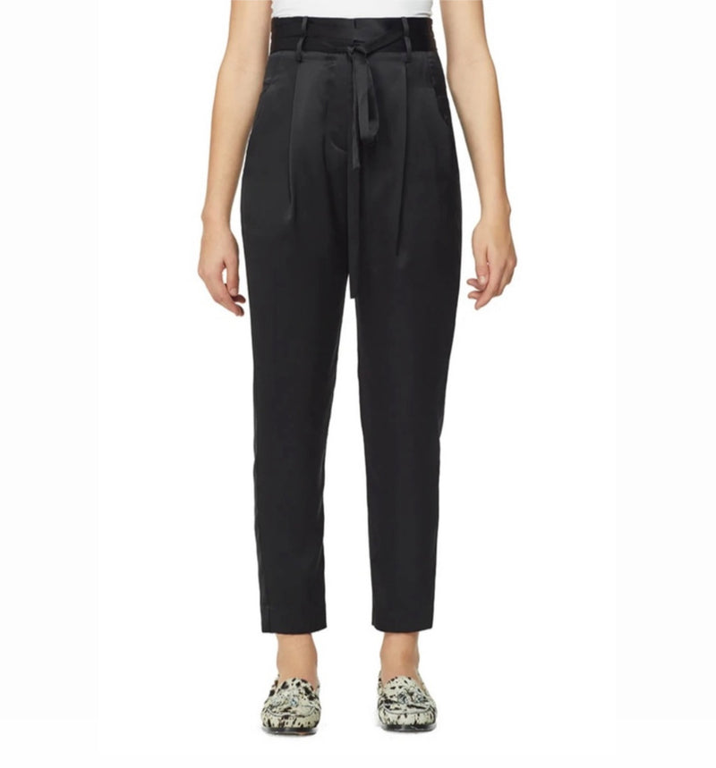 Michelle Mason Paperbag Trouser - Black