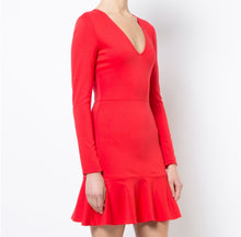 alice + olivia Francine Flounce Hem Dress - Apple