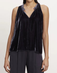 Velvet by Graham & Spencer Prima Velvet Sleeveless Top - Navy