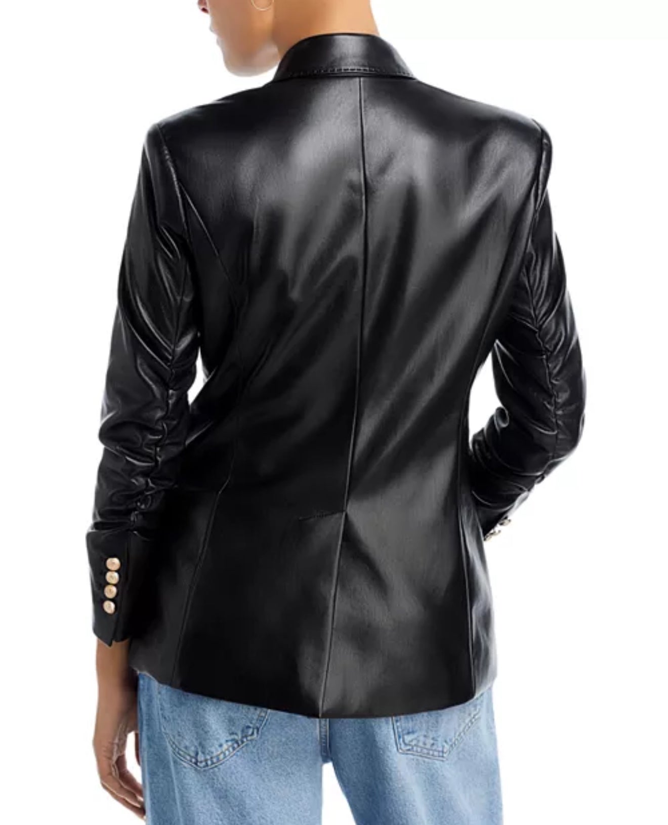 Generation Love Lou Faux Leather Blazer - Black