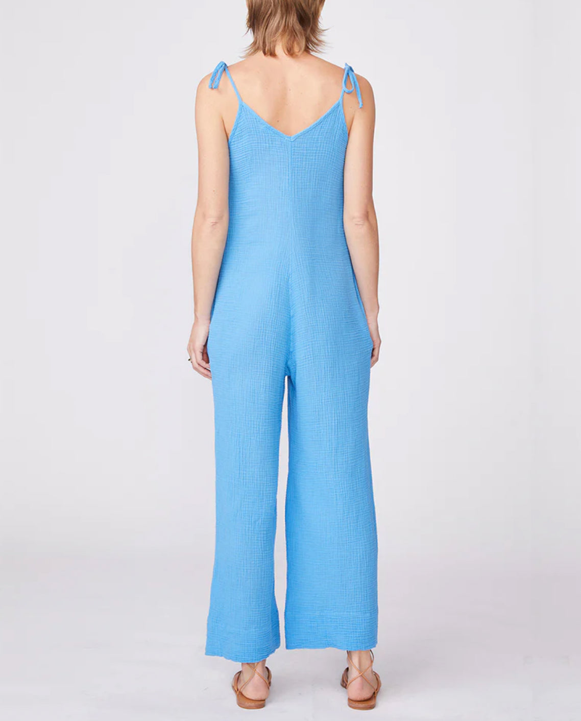 Stateside Gauze Tie Shoulder Jumpsuit - Sail