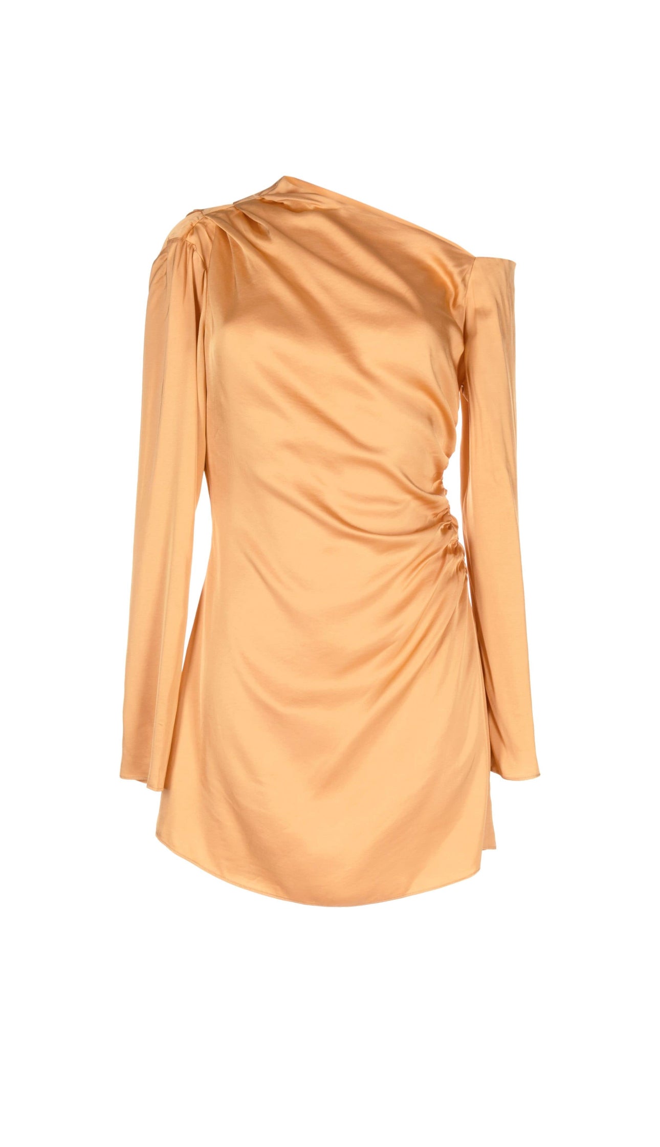 A.L.C. Jamie Side Ruched Long Sleeve Mini Dress - Tawny Gold