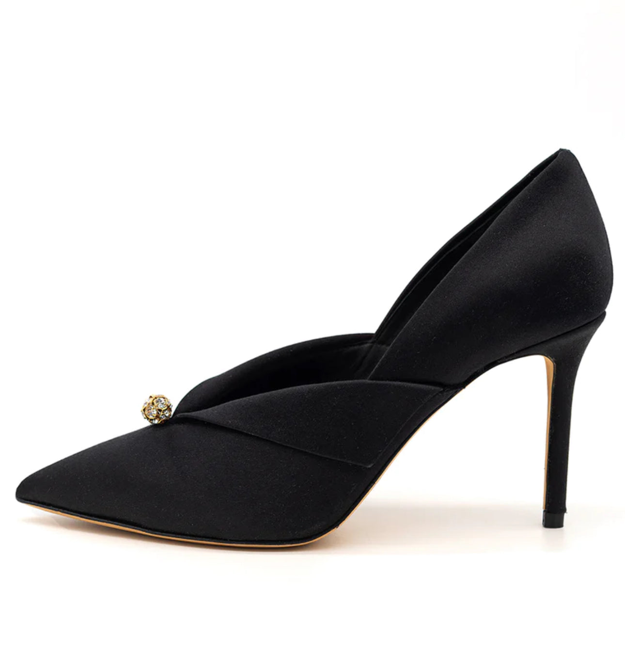 Something Bleu Selah Pointed Toe Pump - Black Satin