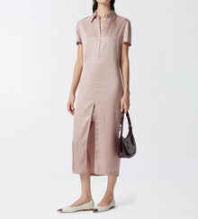 PINKO Washed Satin Polo Dress - Zephyr Pink