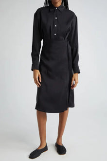 Proenza Schouler Olympia Long Sleeve Washed Habotai Shirtdress