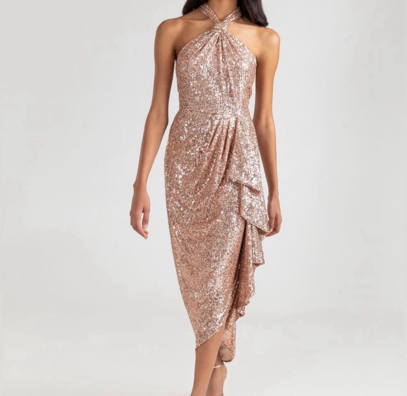 Shoshanna Midnight Triana Dress - Blush Sequin