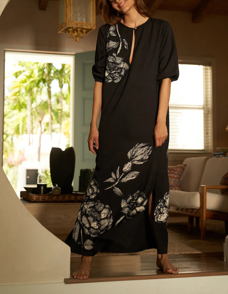 Carolina K Hera Kaftan - Belen Floral Black