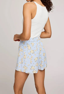 Gentle Haven Floral Shorts - Sky Floral