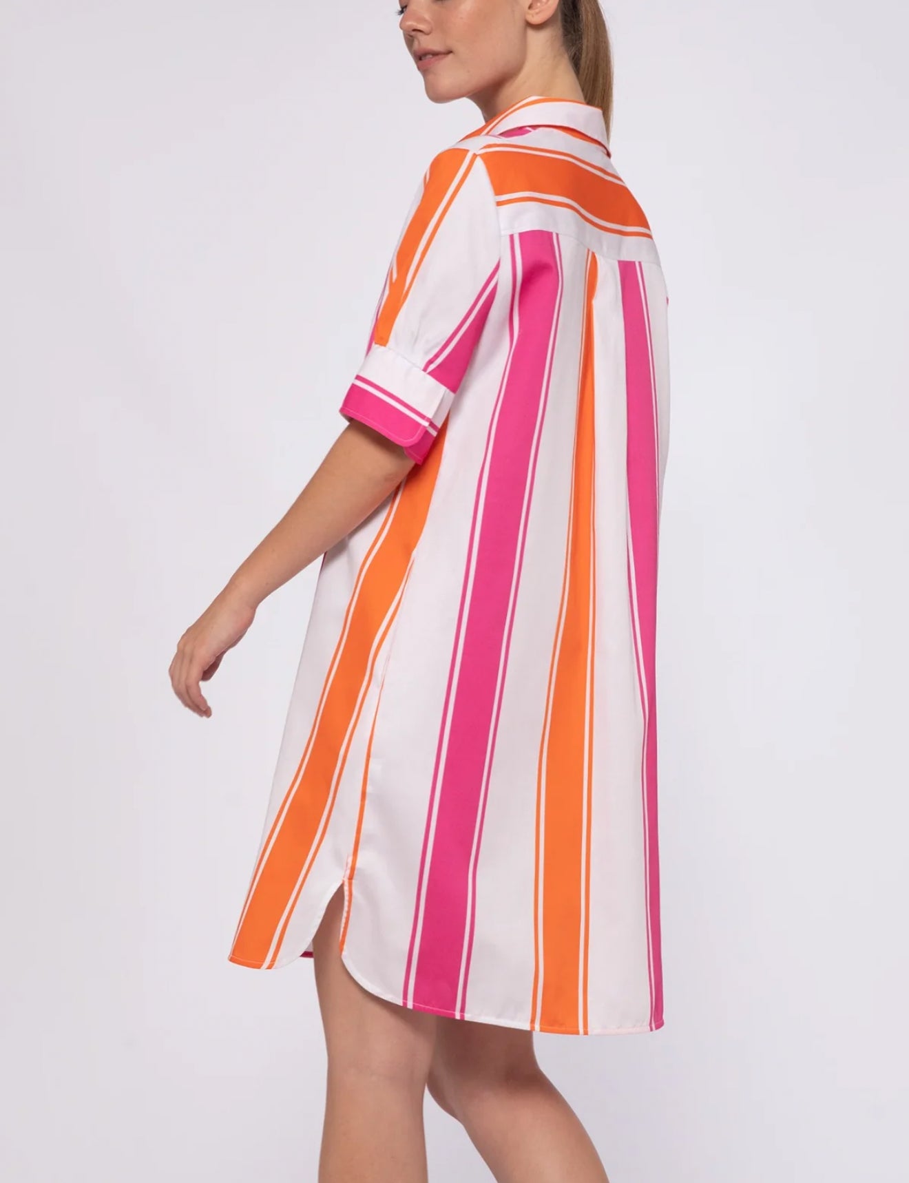 Vilagallo Hester Dress - Orange/Pink Stripe