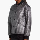 The Great. Quilted Metallic Bomber Jacket