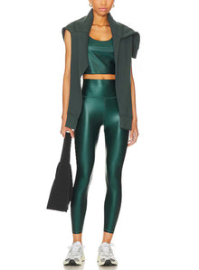 Spiritual Gangster Indie Wet Look Crop Tank - Deep Forest
