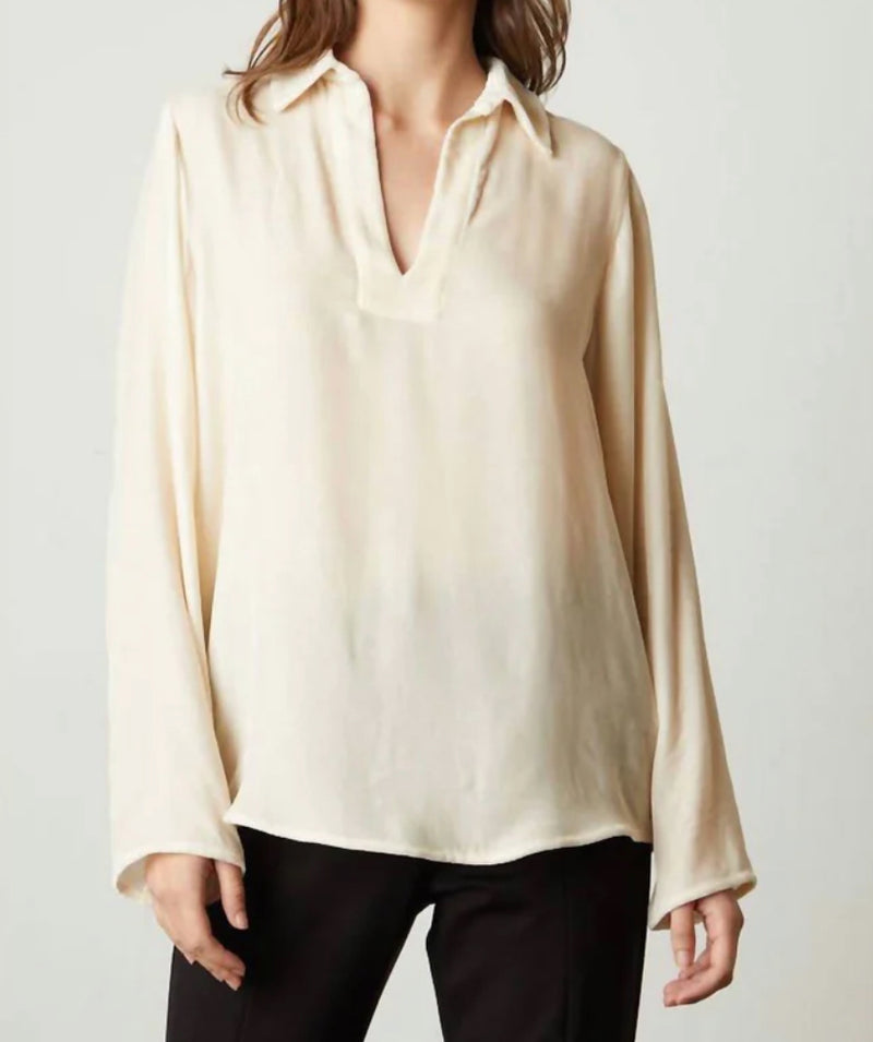 Velvet by Graham & Spencer Jordy Silk Velvet Top - Cream