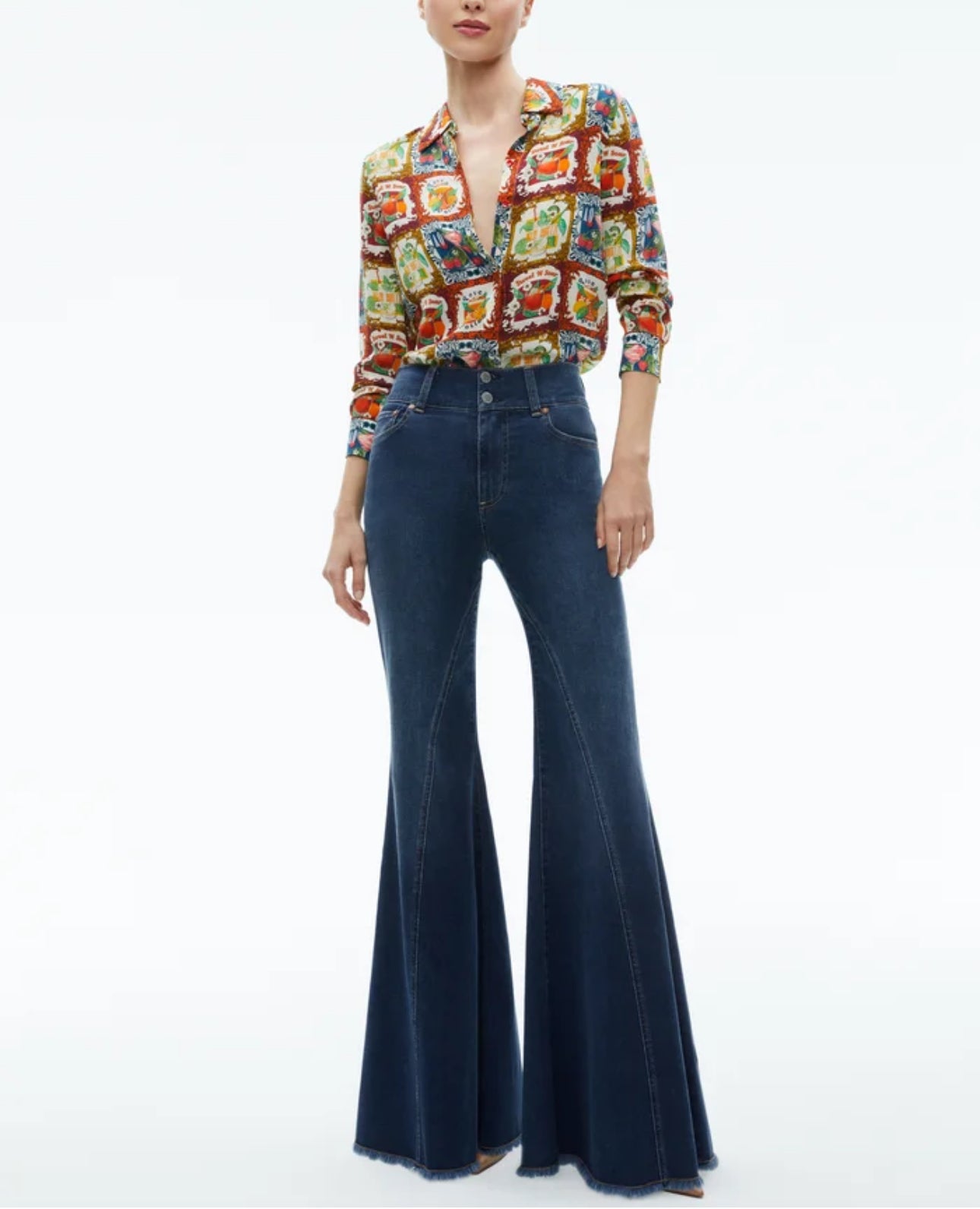 alice + olivia Willa Placket Top - A Summer Day