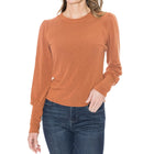 Michael Stars Tagoe Fonda Puff Sleeve Top With Back Snaps - Pecan