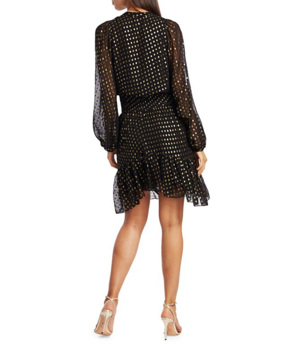 A.L.C. Sidney Metallic Dot Print Blouson Dress