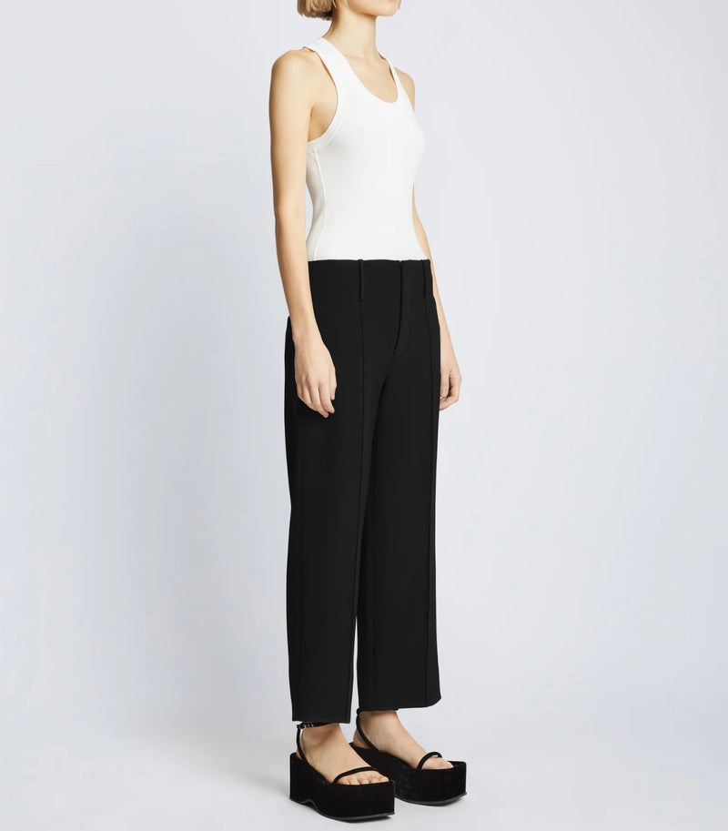 Proenza Schouler Bi-Stretch Crepe Cropped Pants - Black