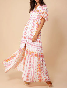 Hale Bob Hania Button Maxi Dress - Pink