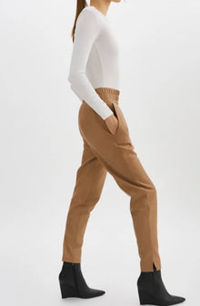 LaRoque Nineta Leather Joggers - Sesame