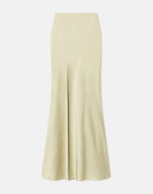 Nanushka Harlow Crinkled-Satin Maxi Skirt - Green Tea