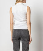 LILLA|P Shirred Mock Neck Tank - White