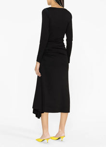 Marni Long Sleeve Midi Dress - Black/Blue