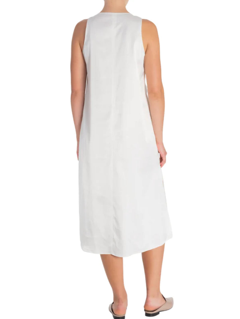 Elaine Kim Tabitha Cupro V Neck Dress - Ivory