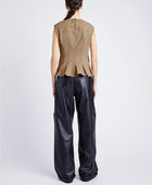 Proenza Schouler White Label Felix Top in Tech Cotton - Dark Birch