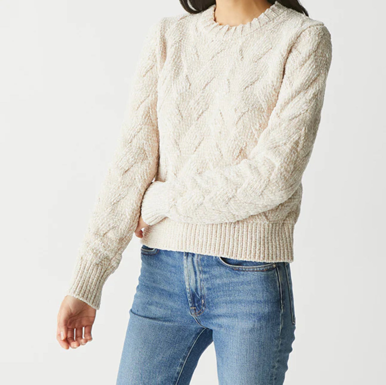 Michael Stars Eden Crew Neck Pullover - Chalk