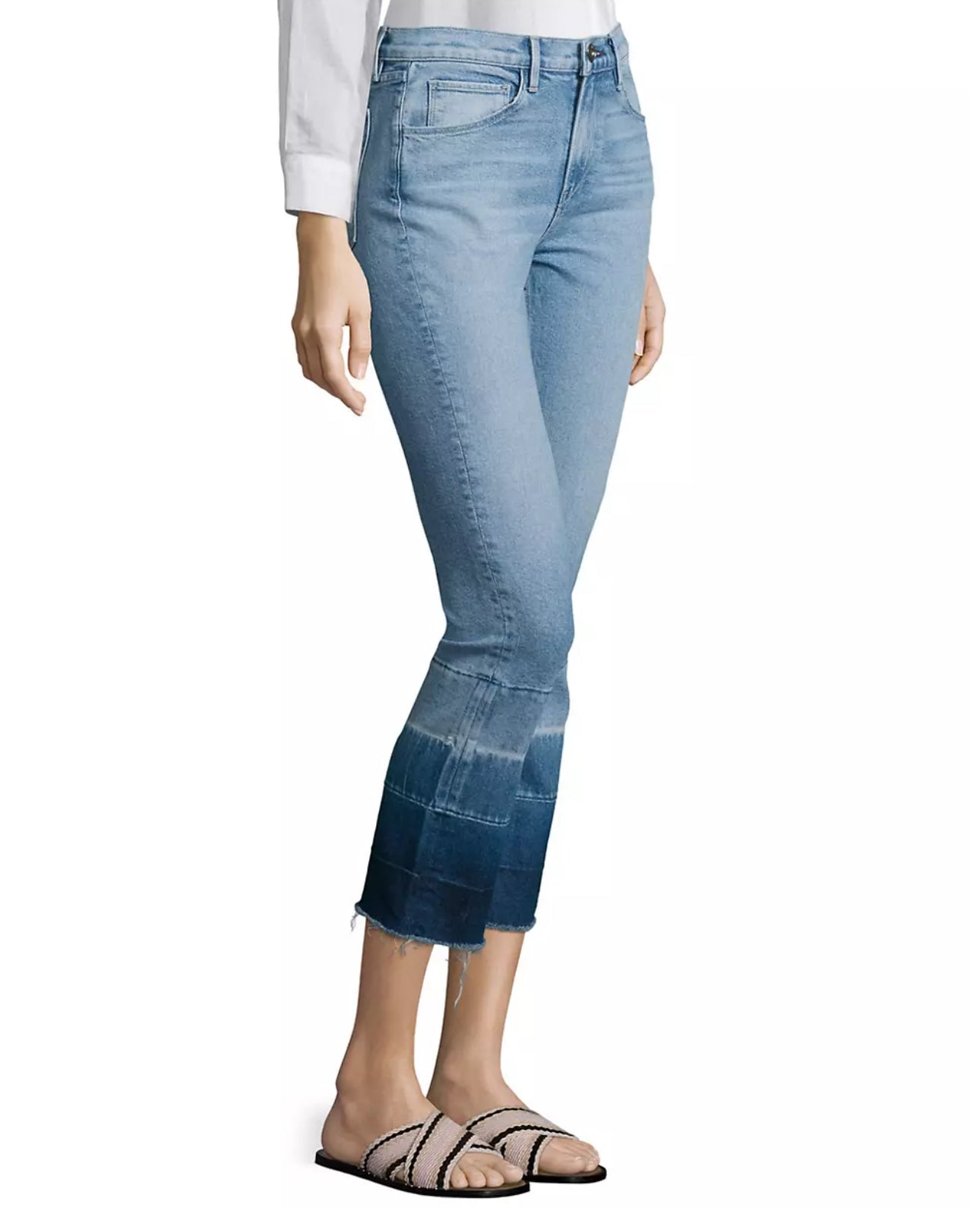 3x1 Shelter Mid-Rise Straight-Leg Cropped Jeans - Spectrum