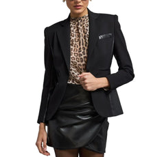 Generation Love Gayle Vegan Leather Combo Blazer - Black