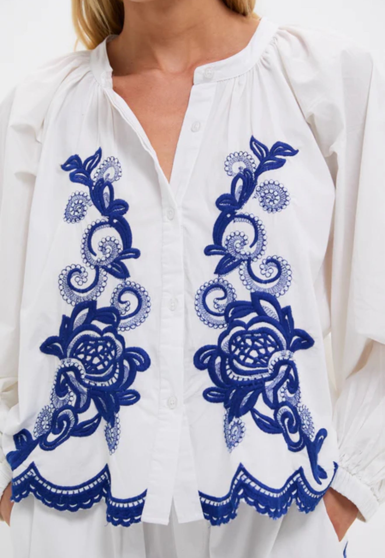 The Shirt by Rochelle Behrens The Navy Detail Minka Shirt