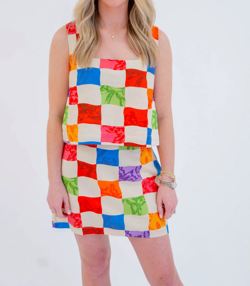 Anna Cate Tatum Skirt - Multi Check