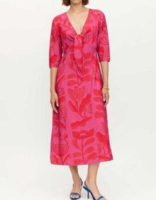 Compañia Fantastica Floral Print Midi Dress - Pink/Red