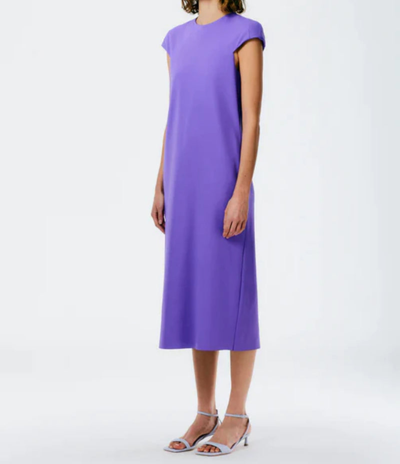 Tibi Compact Ultra Stretch Knit Lean Sleeveless Dress - Violet