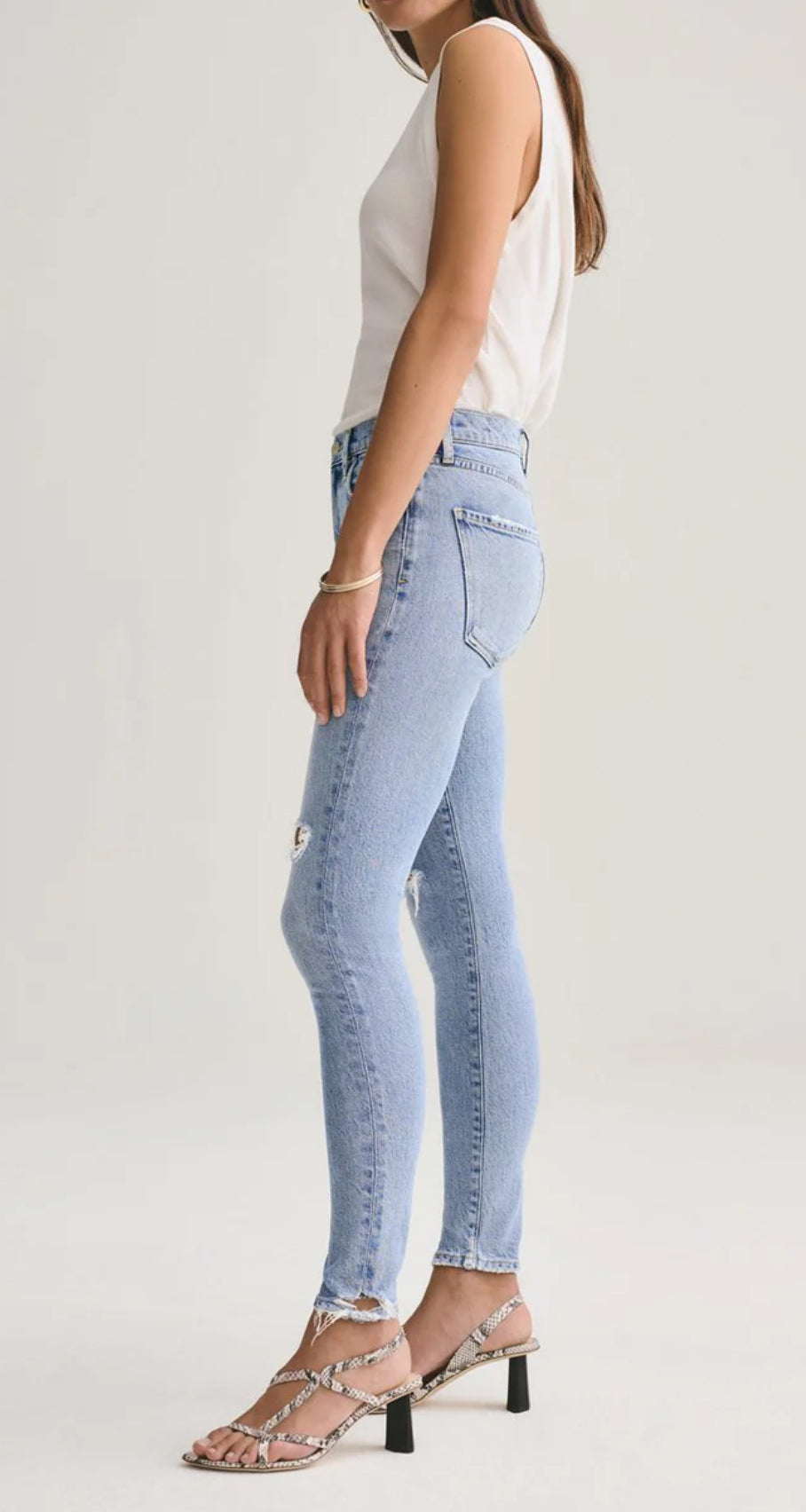 AGOLDE Denim Sophie Mid Rise Skinny Ankle Jean - Shrine