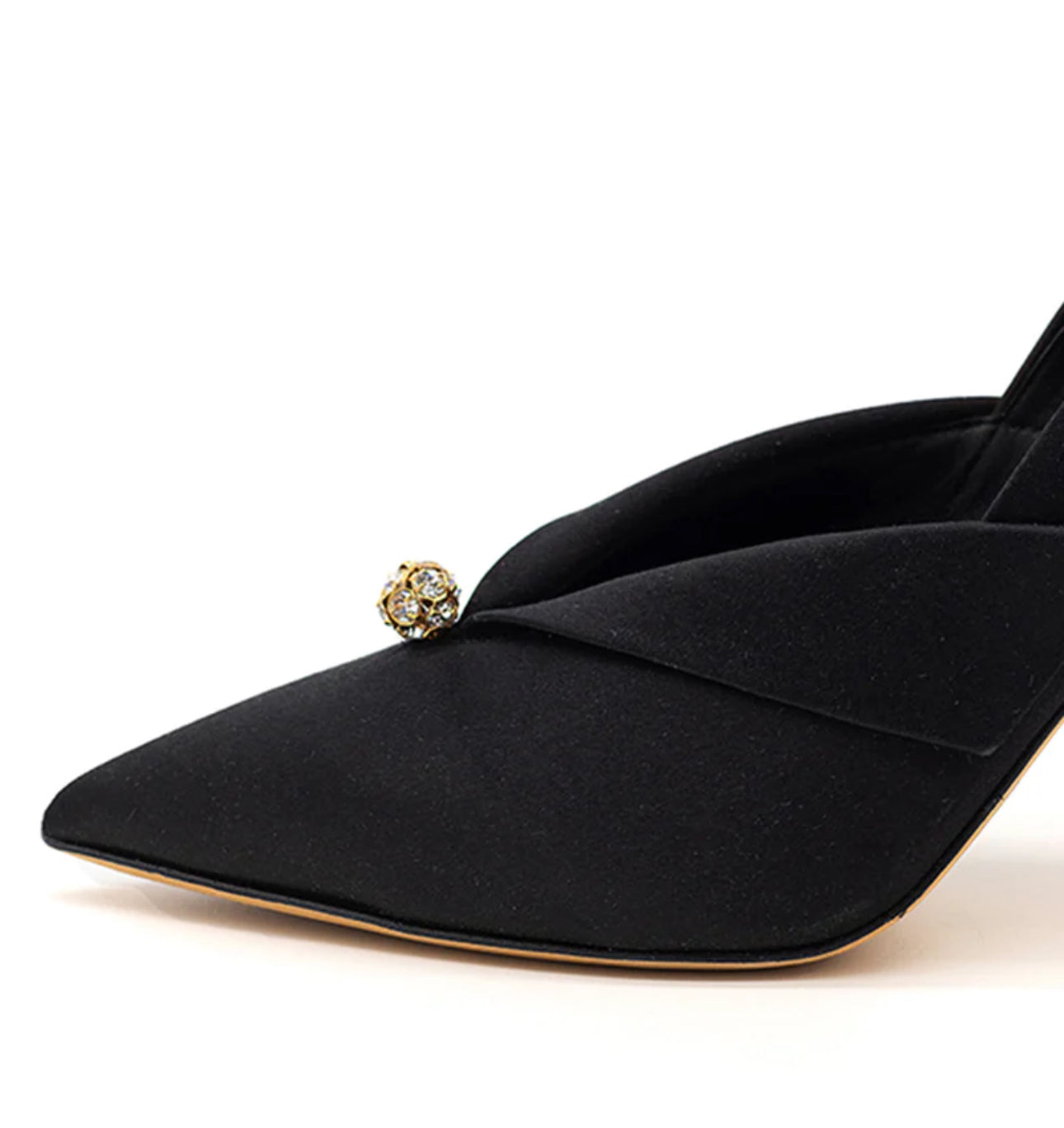 Something Bleu Selah Pointed Toe Pump - Black Satin