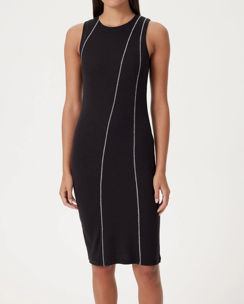 Goldie LeWinter Lilian Ribbed Dress - Black