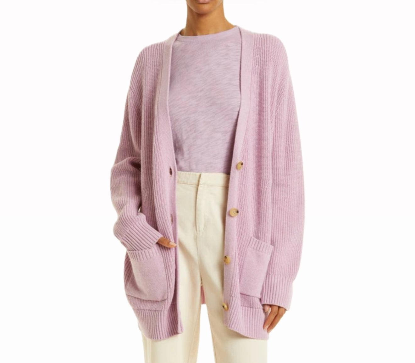 ATM Oversize Shaker Stitch Cardigan - Hyacinth