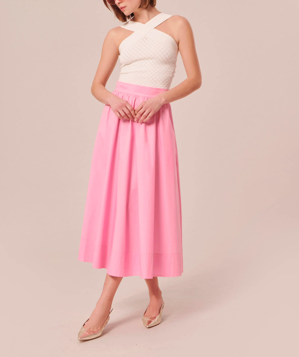 Tara Jarmon Ripoline Poplin Dress - Pink