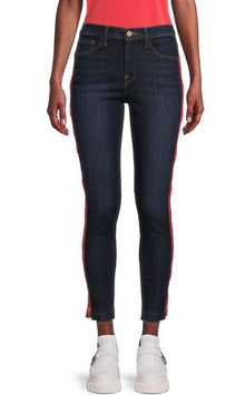 Etienne Marcel Mid Rise Side Striped Cropped Skinny Jeans