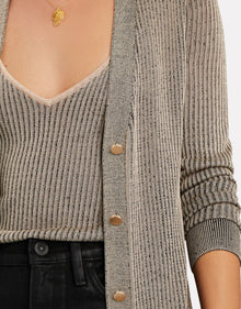 L'Agence Millie V-Neck Cardigan - Taupe