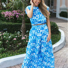 Sheridan French Gardenia Skirt - Lapis Geo