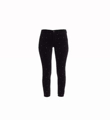 L’Agence Margot Velvet Skinny With Crystal Embellishments - Noir