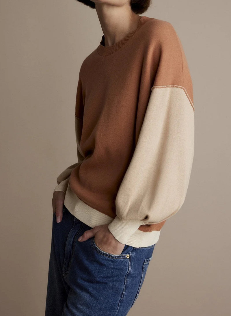 Summum Double Bed Knit Sweater - Old Peach