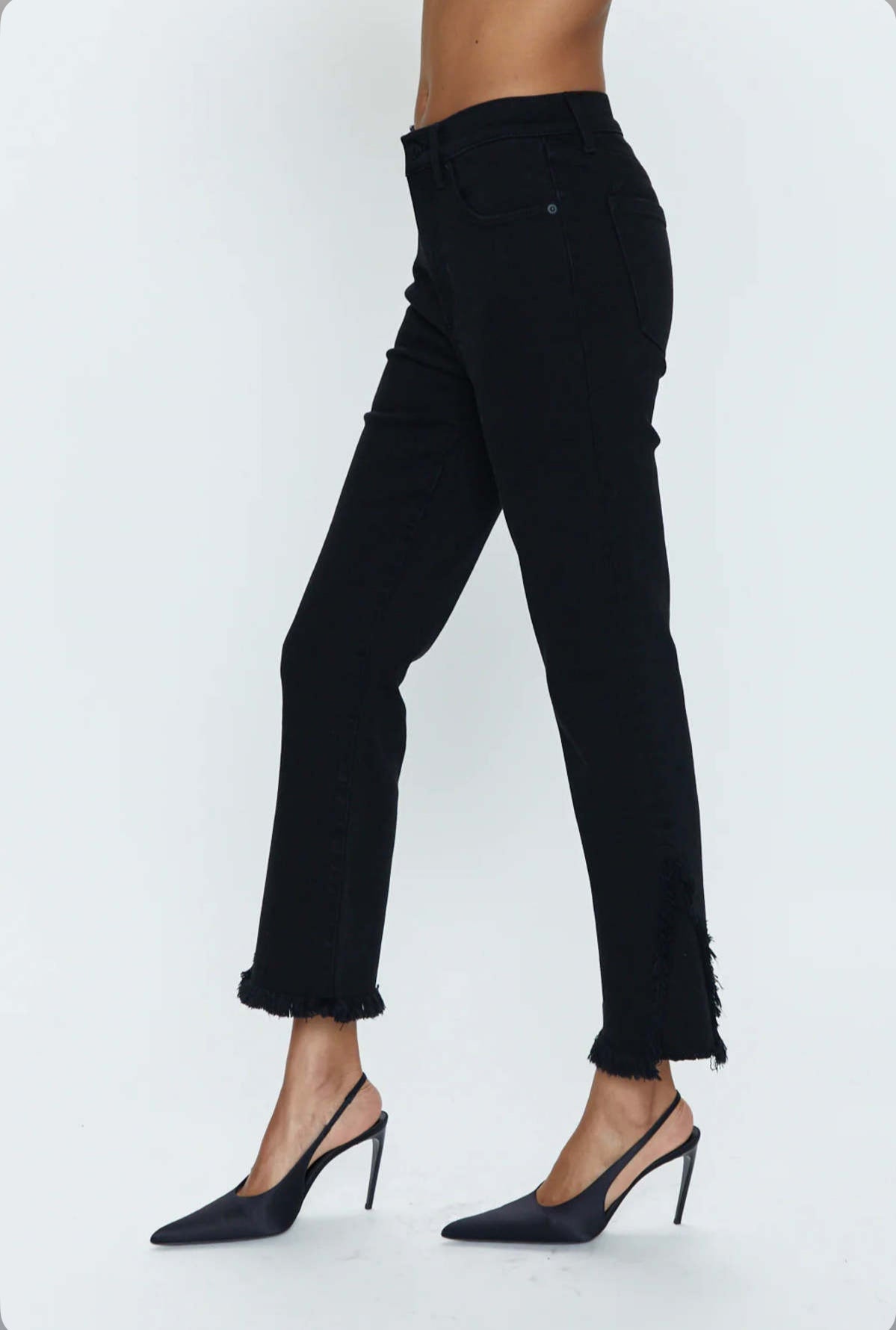 Pistola Lennon Frayed Crop - Blackbird