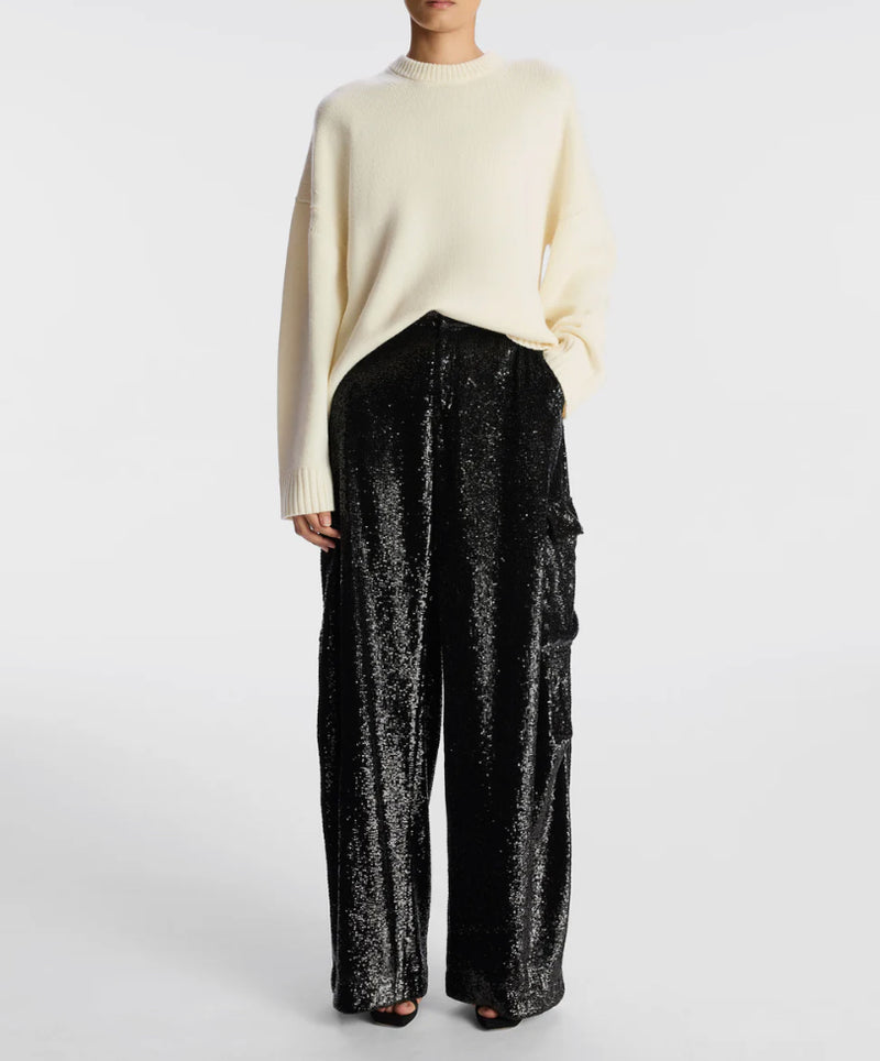 A.L.C Megan Sequin Cargo Pant - Black